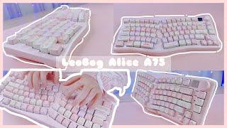 [4K] Unboxing Leobog Alice A75 Kawaii Meow Keyboard x WhatGeek  Barbie Switches ~ Pre-Lubed! 