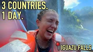 3 COUNTRIES IN 1 DAY AT THE WORLDS BIGGEST WATERFALL... 