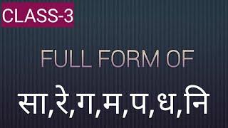 full form of सा,रे,ग,म,प,ध,नि and  आरोह-अवरोह