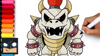 How To Draw Dry Bowser | Super Mario