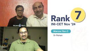 Dr Rohan, Rank 7 INI-CET Nov'24 (Plan C) did 10 QBank modules daily, crafting his own Marrowthon