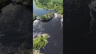 Old Woman Falls on the Manigatogan River. Our last camp spot of the trip. #exploremanitoba #canoe