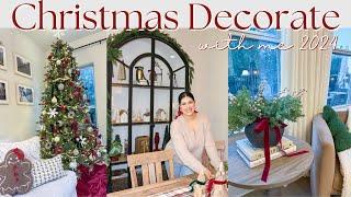 *NEW* CHRISTMAS DECORATE WITH ME 2024 | Christmas Decor Ideas | Living Room and Kitchen | Part 1