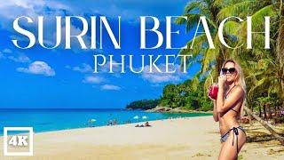 Surin Beach Phuket | 4K Walking Tour of Thailand's Famous Destination