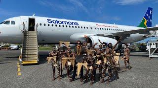 SOLOMON AIRLINES AIRBUS A320 COCKPIT VIEW LANDING INTO HONIARA SOLOMON ISLANDS 7TH MARCH 2020