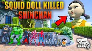 GTA V : Squid Game Doll Hide And Kill With Shinchan & Franklin in GTA 5 in Telugu | Squid Challenge