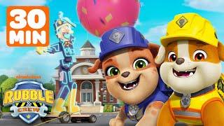 Rubble Makes Rescues in Builder Cove! w/ Mix, Wheeler & Charger | 30 Minutes | Rubble & Crew