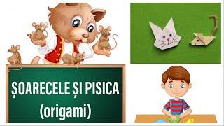 Soarecele si pisica ORIGAMI  Cat and mouse / Origami Animals / Paper animals / Origami TUTORIAL