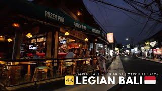 4K Bali Walking Update | Night Walk At Garlic Lane And Legian Main Street Kuta Bali Today March 2025