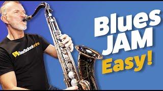 Easy BLUES Saxophone Jam for absolute beginners