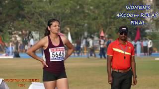 WOMEN'S 4X100m  RELAY  FINAL.  78th ALL INDIA INTER UNIVERSITY ATHLETICS CHAMPIONSHIPS-2017-18