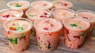 Cathedral Window Jelly Sago Drink | Tapioca Salad Drinks Recipe | Yummy