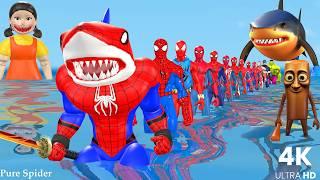 Spider-Man sword singing challenge vs Superman Rescue Hulk vs Venom 3 vs Squid game 3Siêu nhân nhện