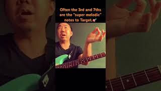 How to use guide tones for melodic guitar soloing as target tones pDFs in the description