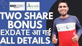 Aayush Wellness Share Bonus Record Date | Evans Electric Share Bonus Record Date | Bonus Record Date