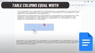 How to Make Table Columns Equal Width in Google Docs