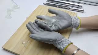 #ppe #handprotection PU Coated Level 5 Cut Resistant Gloves/Anti Slip, Breathable/For glass handling