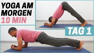 10 Minuten Glücklicher Start in den Tag  | HAPPY YOGA AM MORGEN (Tag 1)