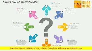 Arrows Around Question Mark Powerpoint Templates