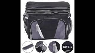 12 Can Double-layer Cooler Bag Ice Pack Lunch Container Zipper Shoulder Straps