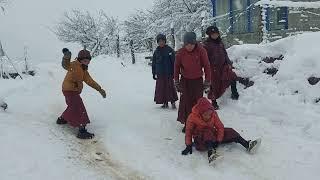 Namkha Khyung Dzong Monastery's winter video 2023 #winterseason #monastery.