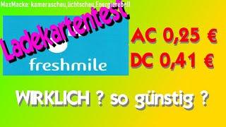 Erfahrung mit der freshmile Ladekarte Laden ab 25 Cent pro Kilowattstunden Kwh