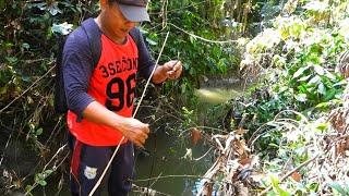 Classic style fish hunting in the interior of Sumatra