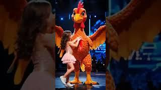 Adorable Girl   Amazing Chicken Act #American #TalentShow #AGT #Viral #Shorts