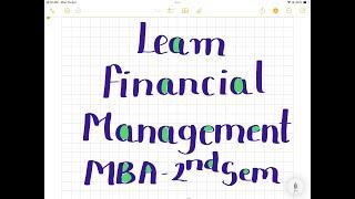 Learn Financial Management- 2nd Semester in 7 days