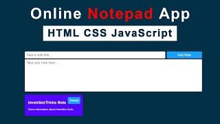 Create Notepad App Using JavaScript