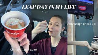 LEAP DAY IN MY LIFE VLOG | Wendy's Cinnabon pull apart, Orthodontist appt., and Invisalign update