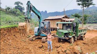 TIMELAPSE: 180 days Expand farm area using excavators and industrial trucks-Build a farm