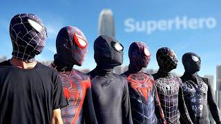 SPIDER-MAN World Story || Hey , Today is BLACK COLOR DAY ( Black Nerf Gun , Black Food ... )