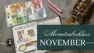 MONATSABSCHLUSS I NOVEMBER I echte Einnahmen & Ausgaben I Wochenabschluss #budgetieren