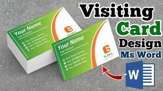 Visiting Card Design in Microsoft Word Hindi Tutorial || MS Word Design