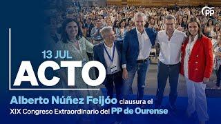 Feijóo clausura el XIX Congreso Provincial Extraordinario del PP de Ourense