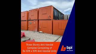 Three Storey Anti-Vandal Complex Consisting of 9x 32ft x 10ft Anti-Vandal Units