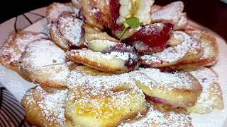 "Оладьи со сливами" быстро и очень вкусно  Pancakes with plumsFast and very tasty