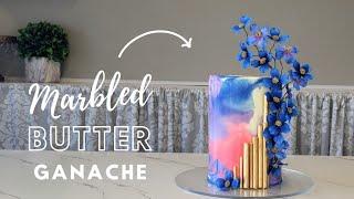 Problem Solved!! MARBLED BUTTER GANACHE TECHNIQUE (even better than cream!)| Cake Decorating