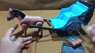 Miniatur delman, unboxing mainan,