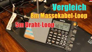 Vergleich ► Tecsun PL-880 mit 8m Draht-Loop vs 5m Massekabel-Loop auf Kurzwelle - welche ist besser?