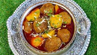 Kashmiri style Aloo Kofta || Alve Kofte ||  Kofta Curry || Potato with meat balls ||