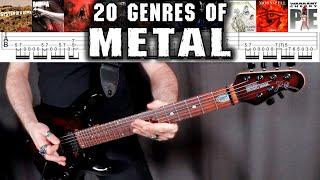 20 STYLES-GENRES OF METAL RIFFS | With TAB