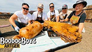 Mongolian GIANT BRISKET & BOODOG BBQ! | Boodog Boys