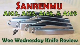 Review of Sanrenmu A103 A123 A148 and A169 Slip Joint Knives