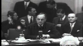 Dr. Mohammad Mossadegh,Premier of Iran, attends meeting of the UN Security Counci...HD Stock Footage