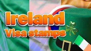 Ireland visa stamps types, 1, 2. 3, and 4