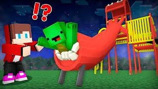 Scary SLIDE EATER kidnapped Mikey and JJ at Night in Minecraft Challenge Maizen