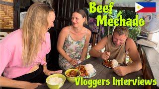 Russian Vloggers Try My BEEF MECHADO and interviewing each other! ️