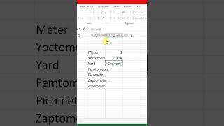 Convert Meter into Yard in Microsoft Excel #yard #excel #shorts